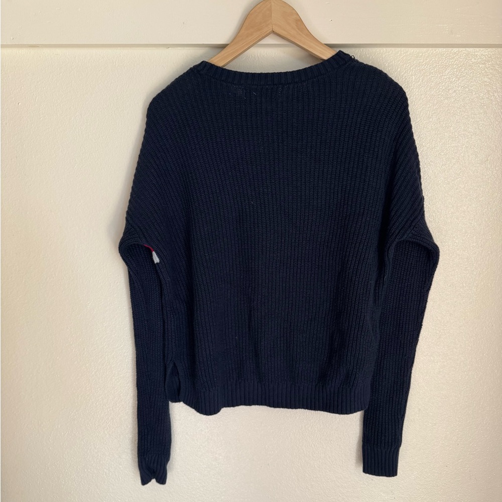 Hollister Striped Knit Sweater Navy Red White Small - Picture 7 of 10